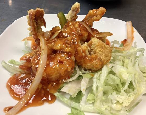 120. Shrimp on Sizzling Hot Plate 铁板虾球